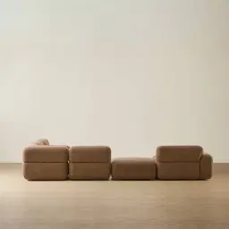 Capri Earth Brown Woven Fabric Modular Corner Sofa - Left Chaise