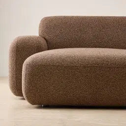 Capri Earth Brown Woven Fabric 3 Pieces Modular Left Chaise Sofa