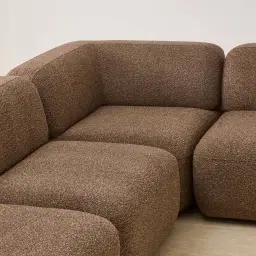 Capri Earth Brown Woven Fabric 5 Pieces Sofa