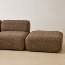 Capri Earth Brown Woven Fabric 5 Pieces Sofa