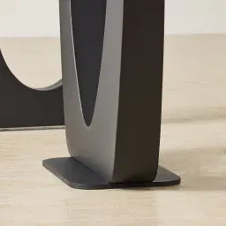 Aspen Matte Black Rounded Corners Console Table with White Sintered Stone Top
