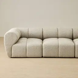 Quincy Slate Grey Fabric 3 Pieces Modular Sofa