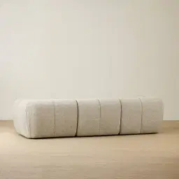 Quincy Slate Grey Fabric 3 Pieces Modular Sofa