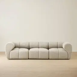 Quincy Slate Grey Fabric 3 Pieces Modular Sofa