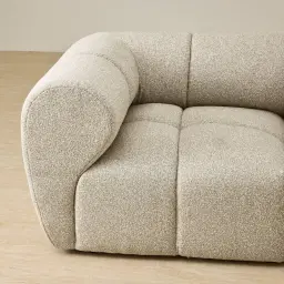 Quincy Slate Grey Fabric 3 Pieces Modular Sofa