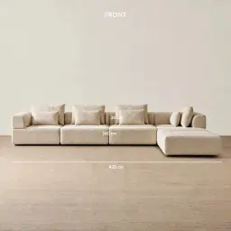 Riviera III Mid Beige Woven Fabric Modular Sofa