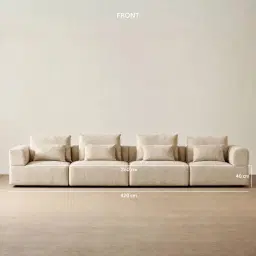 Riviera III Mid Beige 4 Pieces Modular Fabric Sofa