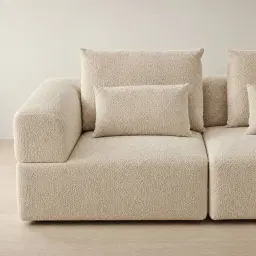 Riviera III Mid Beige 4 Pieces Modular Fabric Sofa