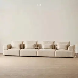 Riviera III Mid Beige 4 Pieces Modular Fabric Sofa