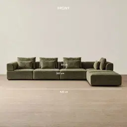 Riviera III Winter Moss Woven Fabric Modular Sofa