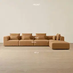 Riviera III Vintage Mustard Woven Fabric Modular Sofa