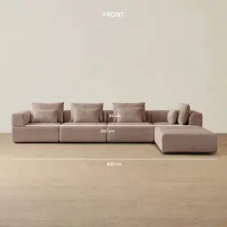 Riviera III Warm Taupe Woven Fabric Modular Sofa