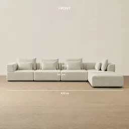 Riviera III Pearl Beige Fabric Modular Sofa