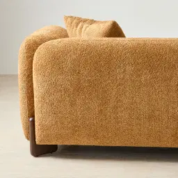 Celia Vintage Mustard 3-Seater Woven Fabric Sofa