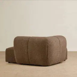 Quincy Earth Brown Woven Fabric Left Cuddler Module