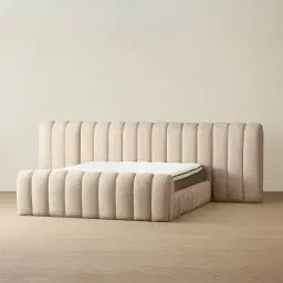 Gabriella Mid Beige Fabric Queen Bed