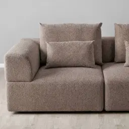 Riviera III Warm Taupe Woven Fabric Sofa - Left Seat