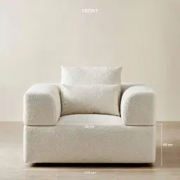 Riviera III Stone Cream Woven Fabric Occasional Chair