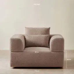 Riviera III Warm Taupe Woven Fabric Occasional Chair